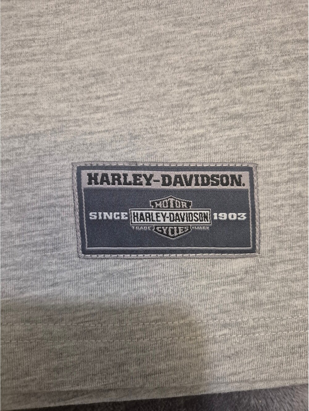 Vintage 2008 Harley-Davidson Grey Striped Sleeve Jersey Tee - Picture 9 of 9